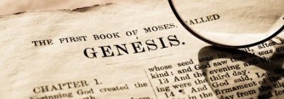 A segment of the first page of the Book of Genesis in the King James Bible.